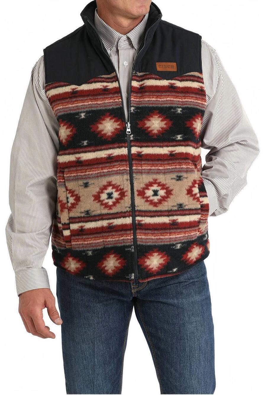NEW CINCH men's quilted reversible vest in khaki